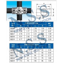 25NB PIPE FITTING-12YY TWO SOCKET CROSS GALVANISED STEEL CLAMP